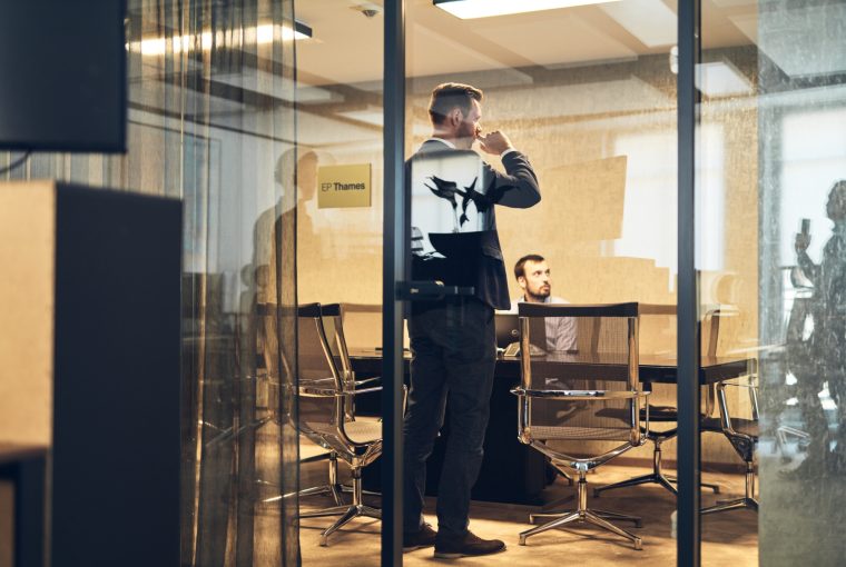 Business meeting in an office conference room