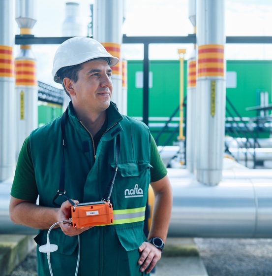 Worker at an industrial energy facility